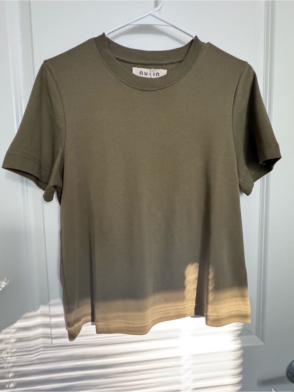 NU-IN White Crewneck Short Sleeve Tee Made in Portugal from 100% cotton.
